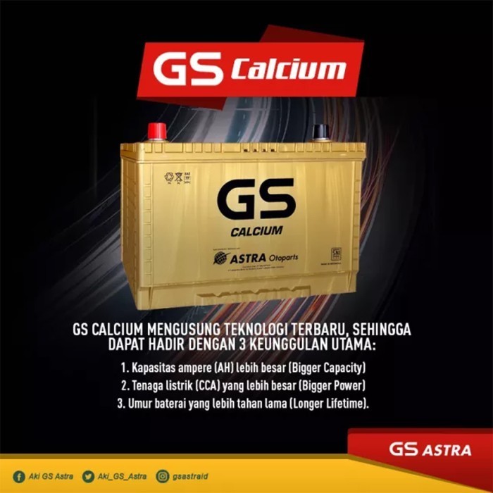 Aki Gs Calcium Astra 105D31L 80Ah Aki Untuk Mobil Pajero Sport