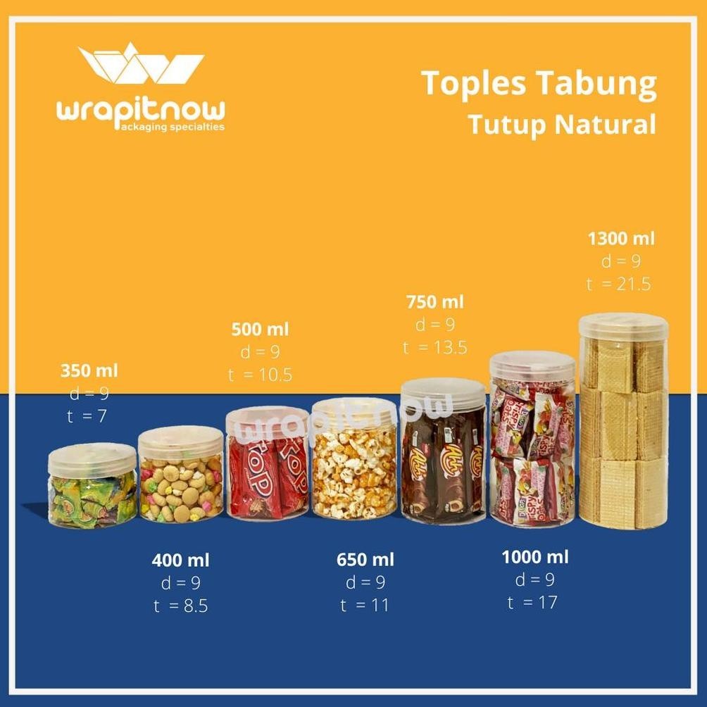 New Arrival Toples Plastik Toples Tabung 350Gr 400Gr 500Gr 650Gr 750Gr / Toples Murah Toples Tabung 