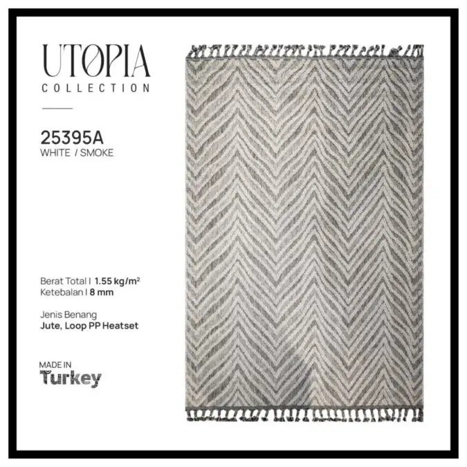 Karpet Anyaman Minimalis Bermotif Import Turki 160X230 - Utopia