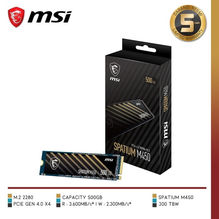 Msi Spatium M450 Pcie 4.0 Nvme M.2 Ssd M.2 Nvme Gen 4 X4