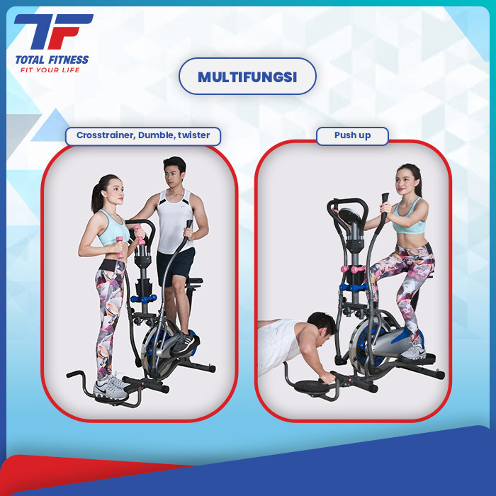 Total Fitness Alat Fitness Elliptical Crosstrainer Bike Orbitrack