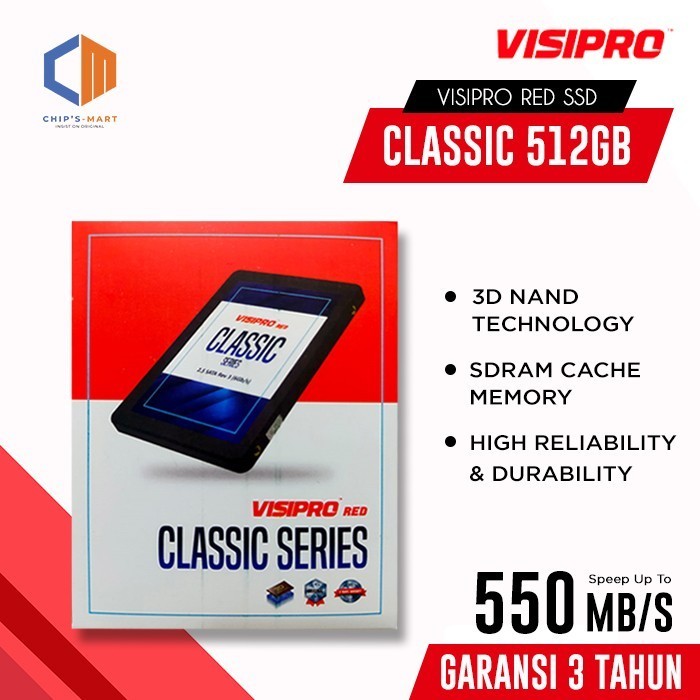 VISIPRO RED SSD Classic 512GB / SATA / Original/garansi 3thn