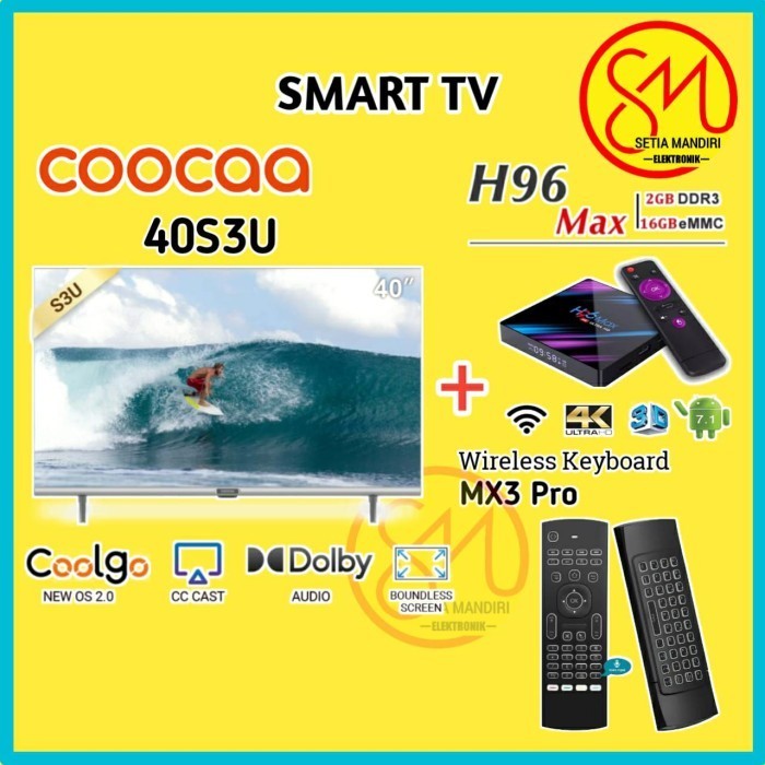 Coocaa 40S3U Smart Tv Led 40 Inch Digital Full Hd Bezelless Wifi