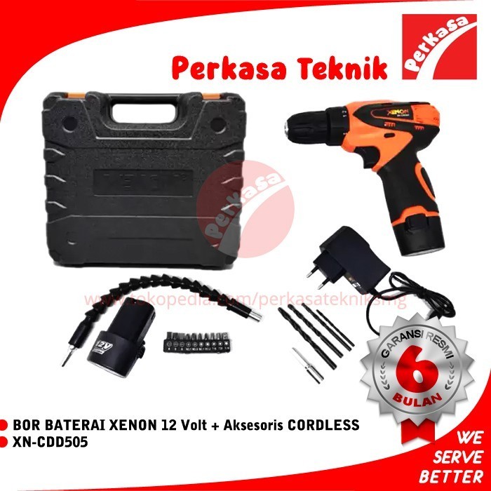 TERMURAH - bor cordless 12 volt 1,5Ah set CDD505 Xenon bor baterai bor cash