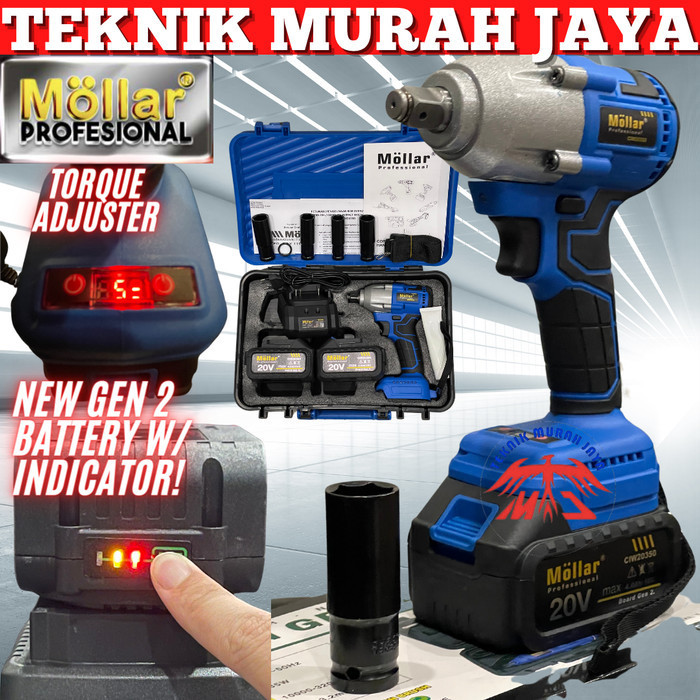 TERMURAH - MOLLAR CIW20350 Impact Wrench Cordless DIGITAL Termurah Buka Baut