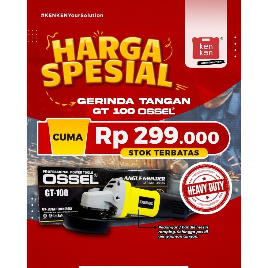 TERMURAH - GERINDA TANGAN GERINDA TANGAN OSSEL GERINDA TANGAN GT 100 OSSEL