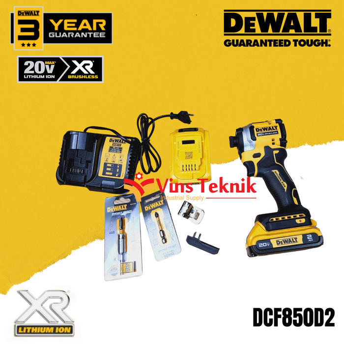 Brushless Impact Screw Driver Bor Obeng Cordless Dcf850 Dewalt Dcf 850