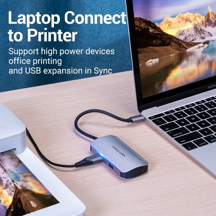 Vention Usb Hub Type-C To Type A Adapter Usb-C To Usb 3.0 With Pd