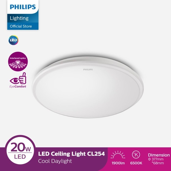 Philips Lampu Baret Led Ceiling Cl254 20W 65K Putih