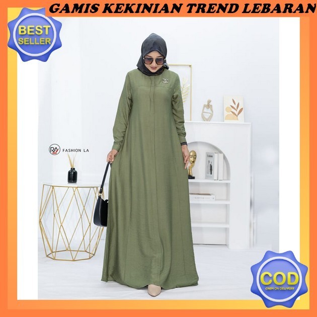 Ritz Syari - Set Dress Sal Tree "Trend Hijab Fashion 2023" Dress Maryam, Bahan Crinkle Airflow Premi