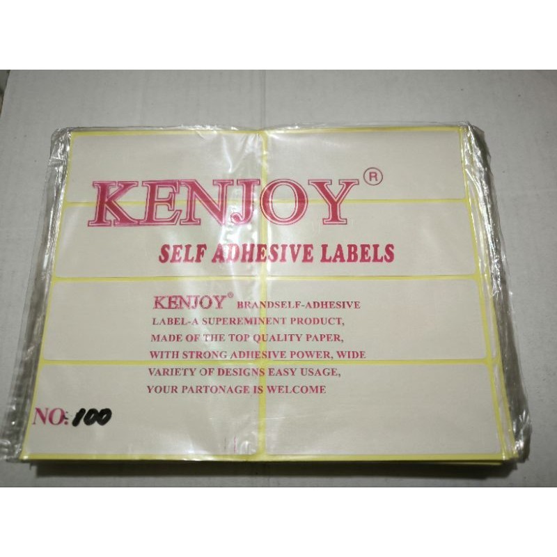 

Stiker Label Kenjoy No.100(38x100mm)Putih polos