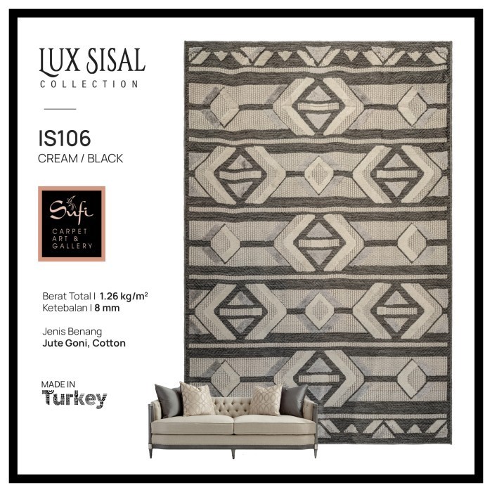 Karpet Lux Sisal 160X230 Anyaman Is106 Impor Turki