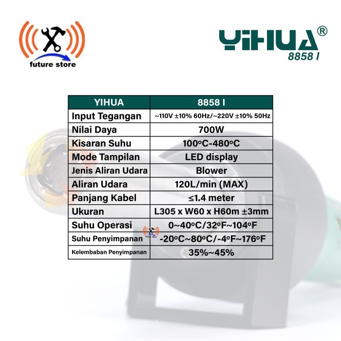 Yihua 8858-I Hot Air Gun - Blower Tangan - Blower Portable Original Termurah Terlaris Promo