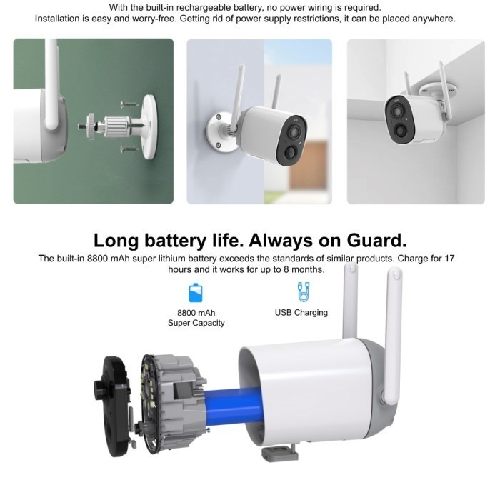 Ip Camera Cctv Solar Portable Baterai Teknobi Cg7 Waterproof Wireless