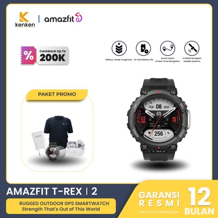 Amazfit T-Rex 2 & T-Rex Pro Smartwatch 1.39 Amoled Garansi Resmi