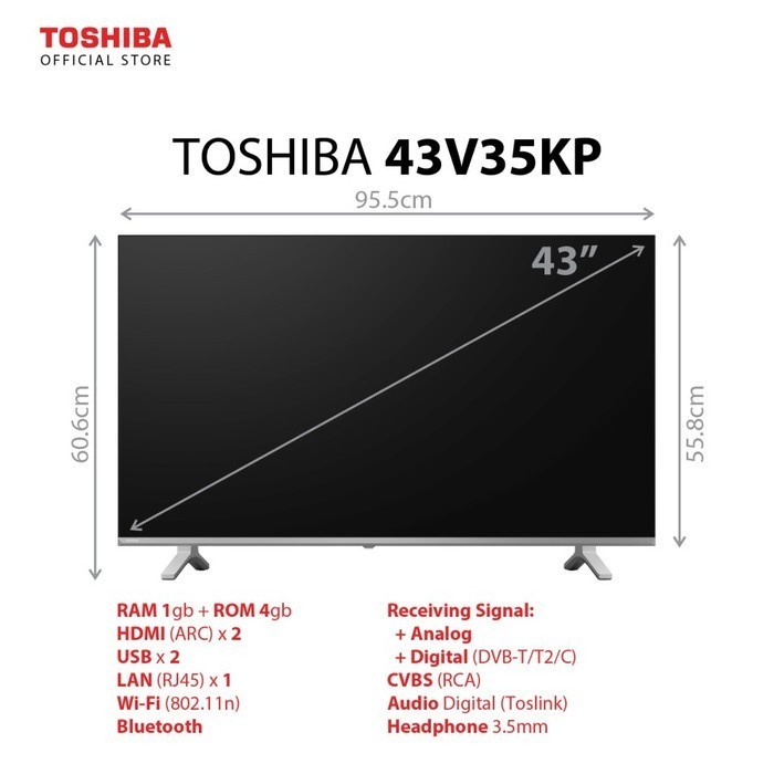 Toshiba 43V35Kp Led Fhd Smart Android Tv 43 Inch