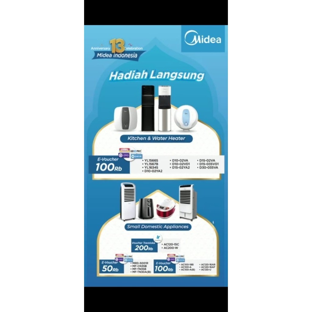 Midea Yl1566S Dispenser Galon Bawah Hot Normal Cold Yl-1566S Termurah Terlaris Promo