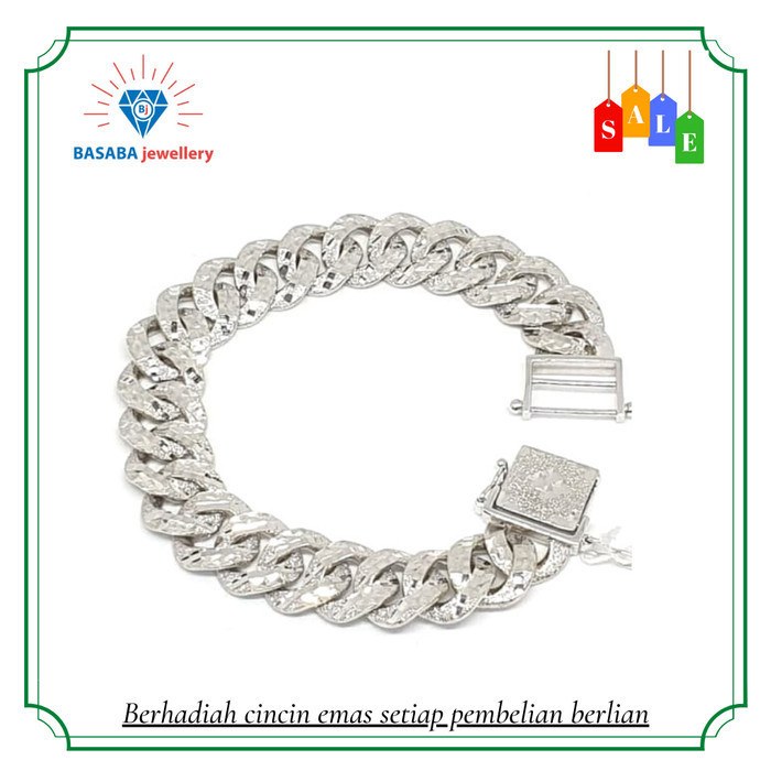 Gelang Pria Dan Wanita Emas Putih 750 Asli