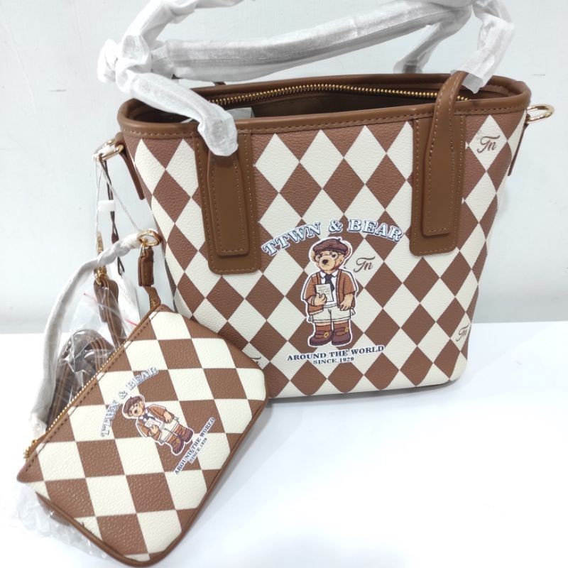 TTWN BEAR ORIGINAL TN3638 TOTE BAG - TAS TOTE TERBARU - TAS TTWN BEAR