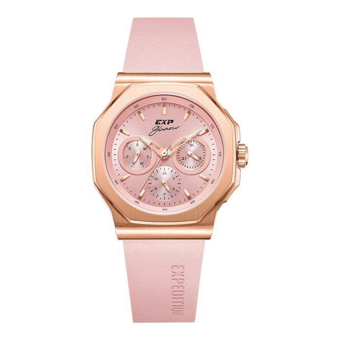 Jam Tangan Wanita Expedition Ladies E 6816 Bf Rrgpn Glamour Pink Dial