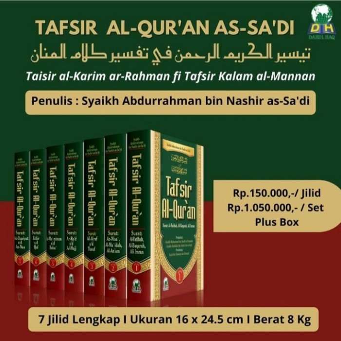 

Buku Tafsir Al Quran As sa'di 1set tafsir as sadi lengkap darul haq