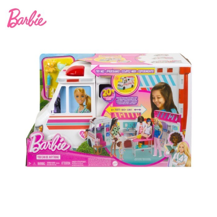 Barbie Transforming Ambulance & Clinic Playset - Mainan Aksesoris Termurah Terlaris Promo