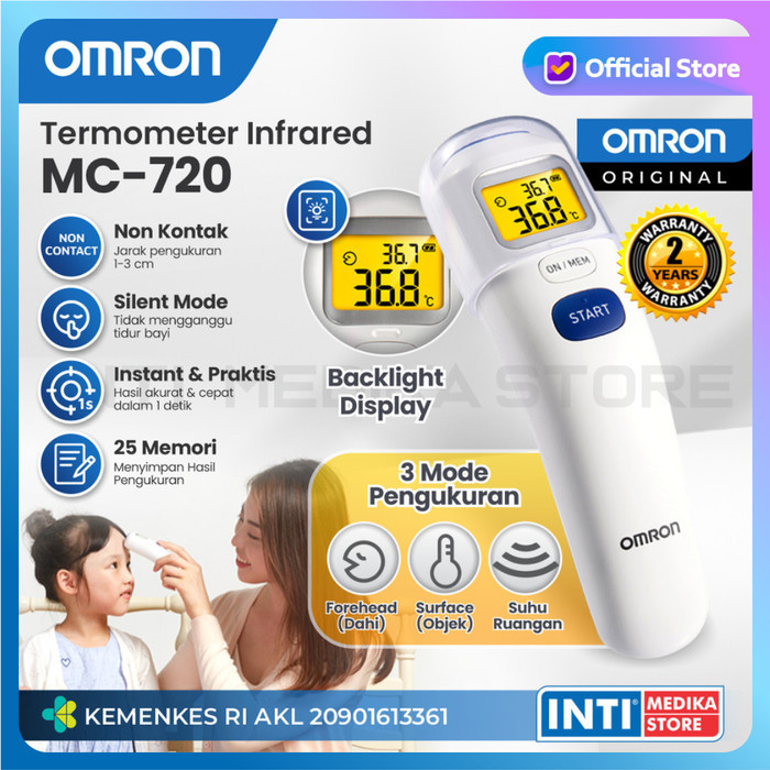 Omron - Thermometer Infrared Mc 720 Termometer Non Kontak Thermo Gun Termurah Terlaris Promo