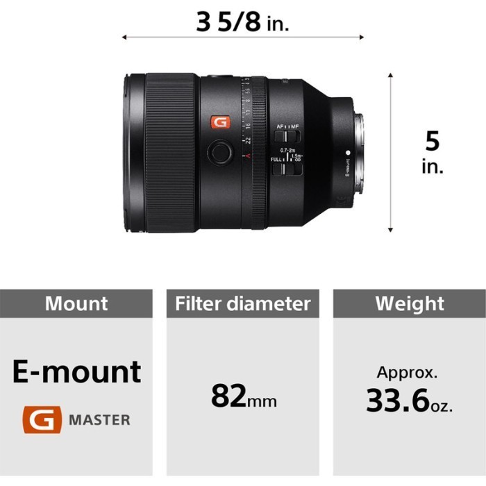 Sony Fe 135Mm F1.8 Gm Lensa Sony 135 Mm F/1.8 Gm Garansi Resmi
