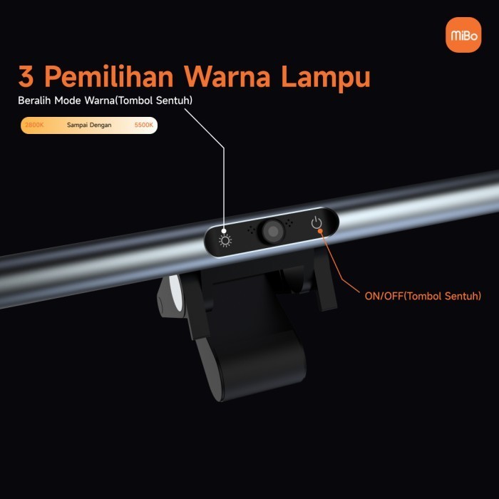 Mibo Screenbar Webcam Usb Monitor Light Hd With Microphone Original