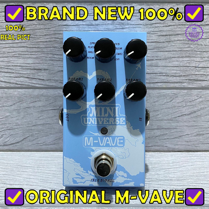 Efek Gitar M-Vave Mini-Universe Pd38 Multi Reverb Bigsky Pedal 9In1