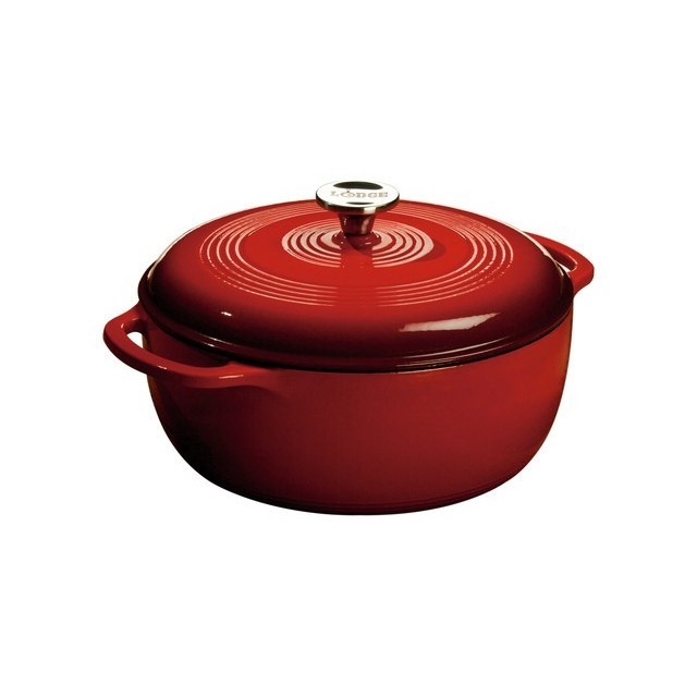 Lodge 6 Quartz Enamel Dutch Oven Red