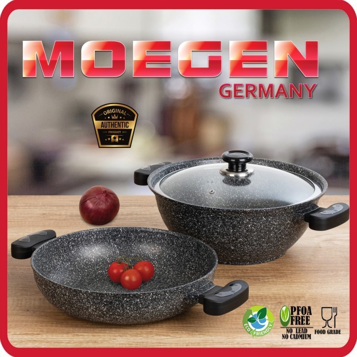 Panci Wajan Moegen Germany Skillet & Stewpot Set Anti Lengket Original