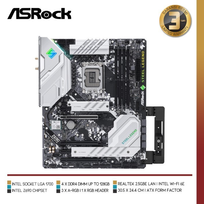 Asrock Z690 Steel Legend Wifi 6E Intel Z690 Lga 1700 Ddr4 Atx