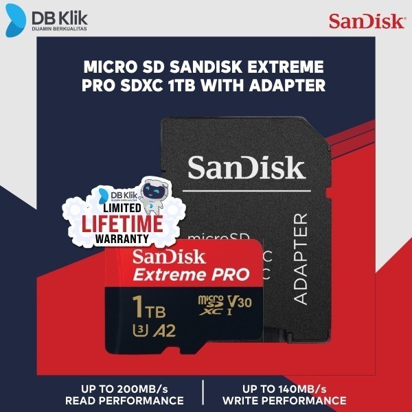Micro Sd Sandisk Extreme Pro Sdxc 1Tb With Adapter- Sdsqxcd-1T00-Gn6Ma Termurah Terlaris Promo