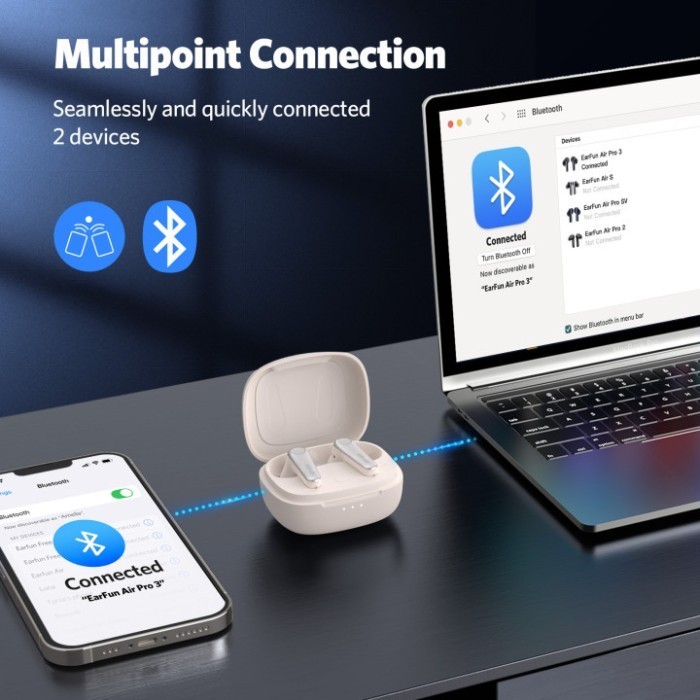 Earfun Air Pro 3 White - The World'S 1St Le-Audio Anc Tws