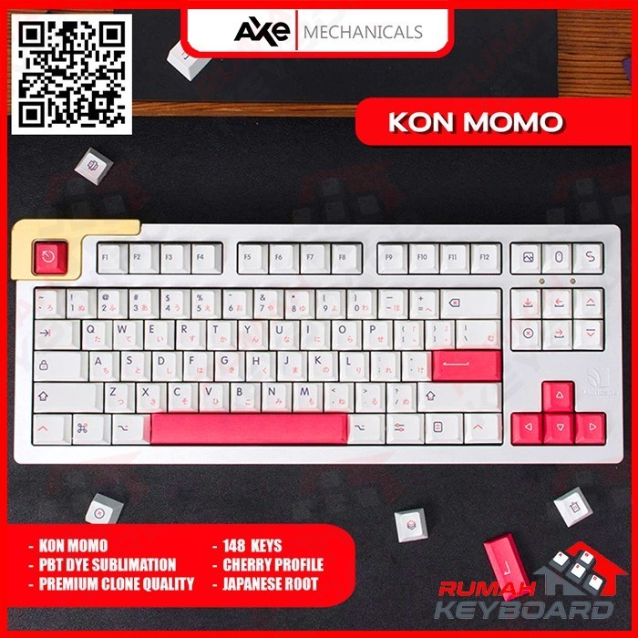 Keycap - Keycaps - Cherry - Kon Momo - Pbt - Dye Sub Termurah Terlaris Promo