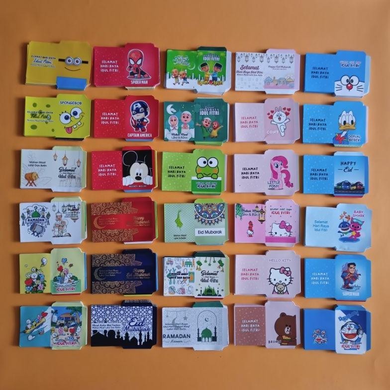 

Baru 100 Lembar Amplop Lebaran Mini Motif Karakter Kartun Islami Good Quality