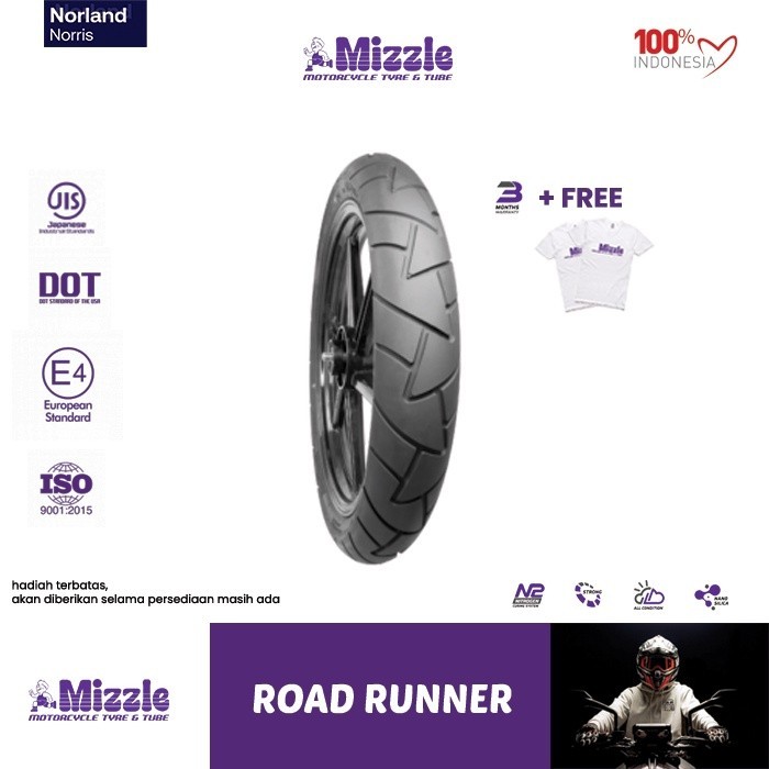 Ban Motor Mizzle ROAD RUNNER 130/70-17 Tubeless Free Pentil