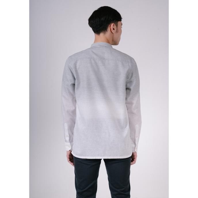 Men'S Top Kemeja Koko Lengan Panjang Modern Fit Elyas - Grey