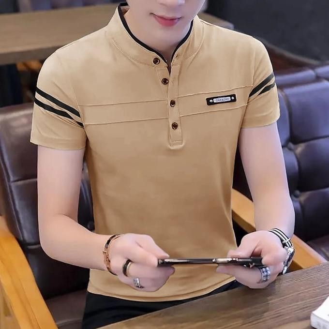 Baju Kaos Kerah Pria Cowok Lengan Pendek Felix Fashion Koko Kekinian