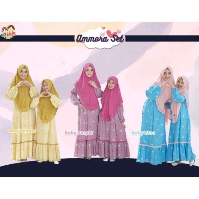 Sarimbit Couple Gamis Ammora Set By A2Kids Stok Terbatas