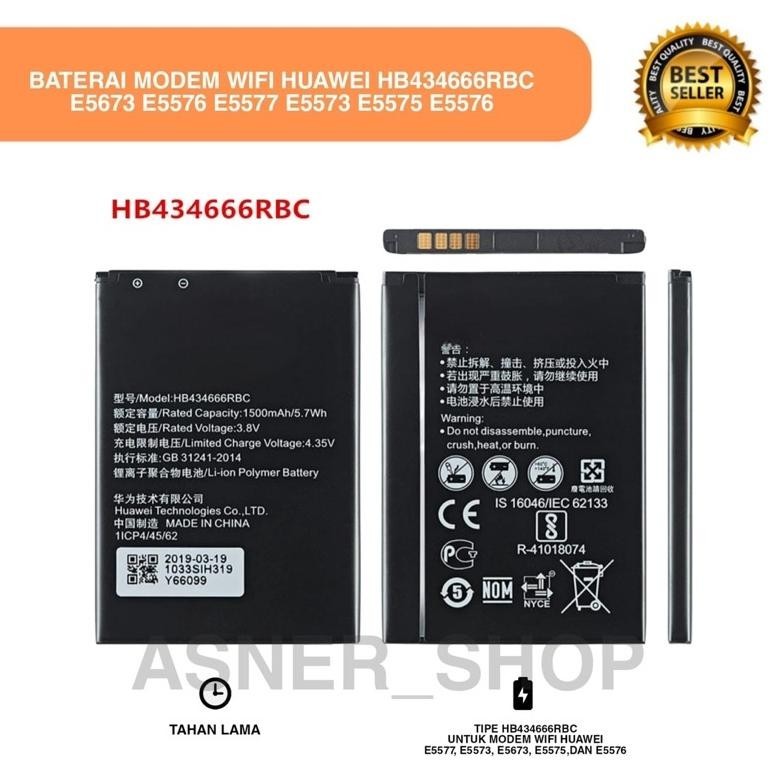 "Super Promo" Baterai Huawei HB434666RBC Bat Bolt Modem Slim 2 WiFi E5573 E5575 E5577 E5673 Batre ||