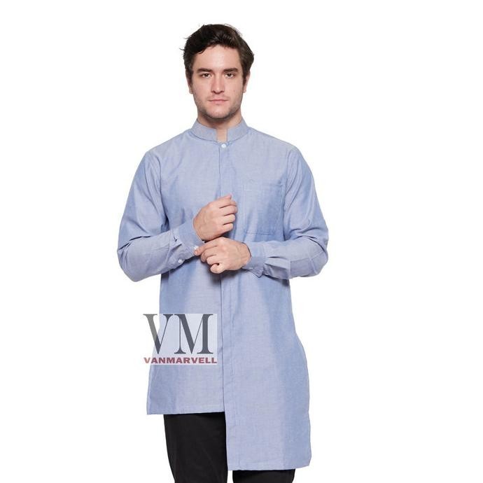 Vm Baju Koko Jumbo Gamis Koko Panjang Biru Muda