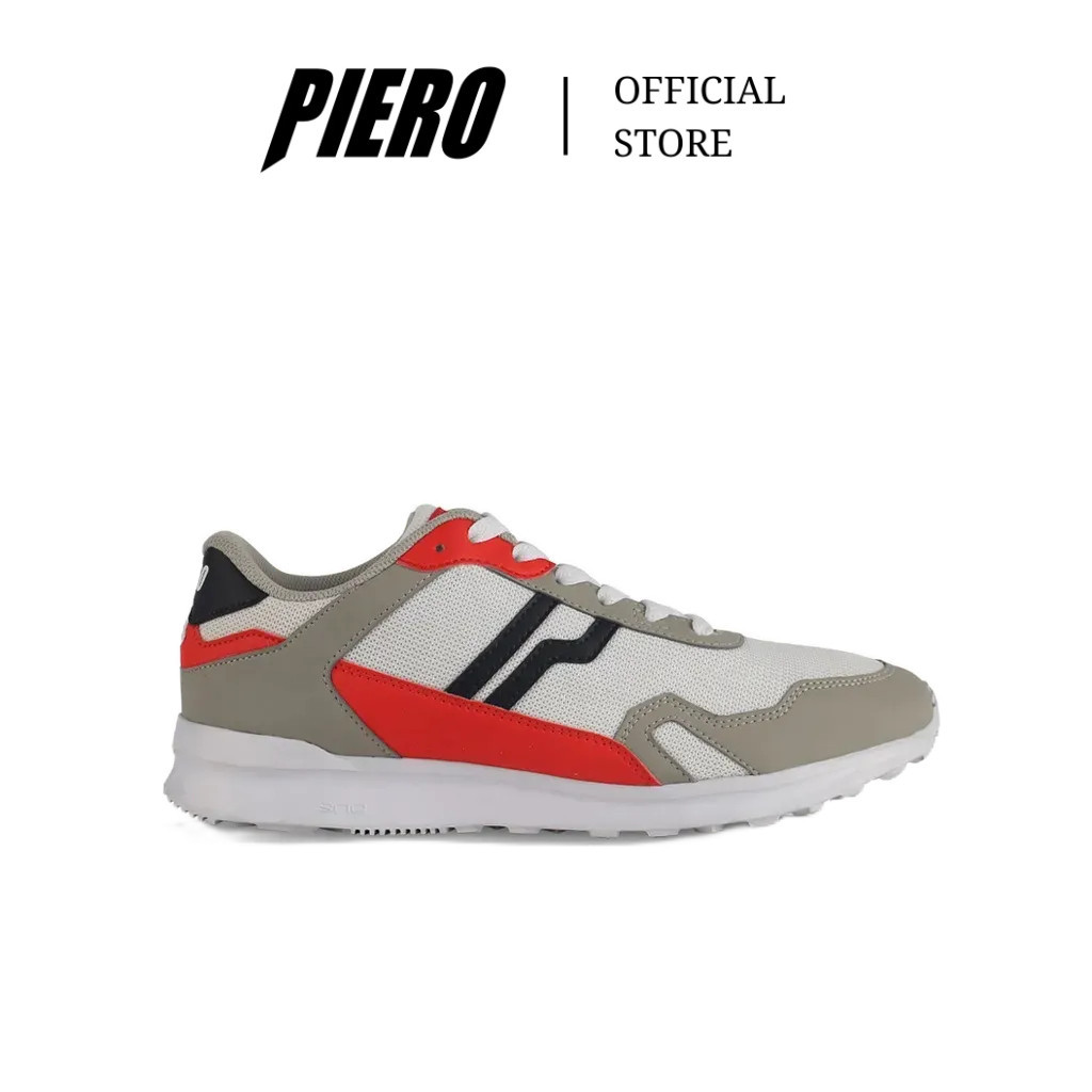 PIERO SEPATU SNEAKERS PRIA CITY RACE GREY RED WHITE P20822