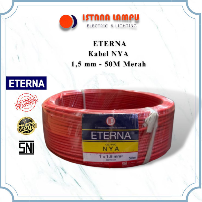 kabel nya 1.5mm Eterna 50m merah