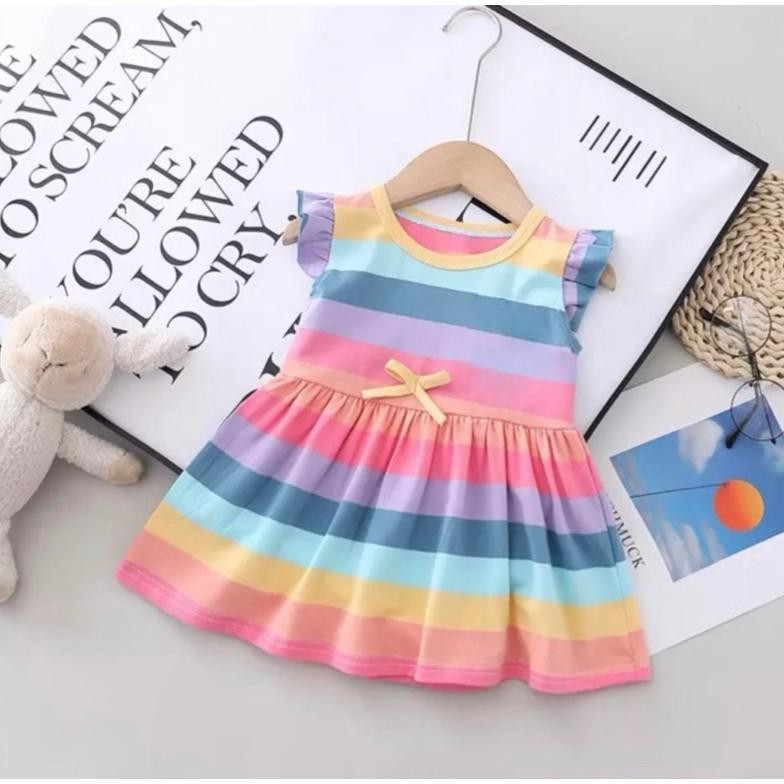 DRESS ANAK 1-5 TAHUN PELANGI DRESS / PAKAIAN ANAK PEREMPUAN / BAJU ANAK BANGSA