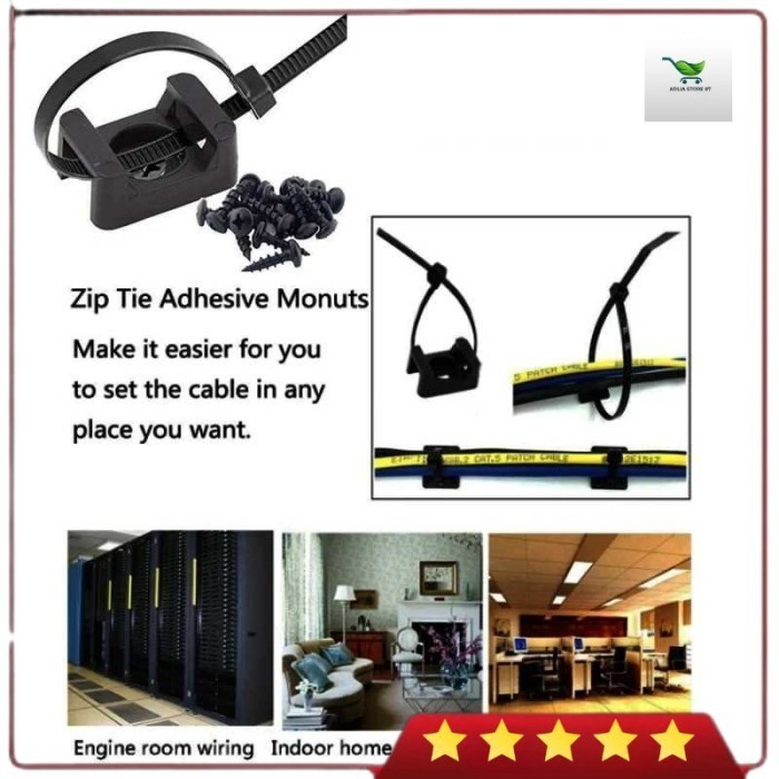 

DUDUKAN KABEL TIES TIE MOUNT CORD ORGANIZER 100PCS - HC-2