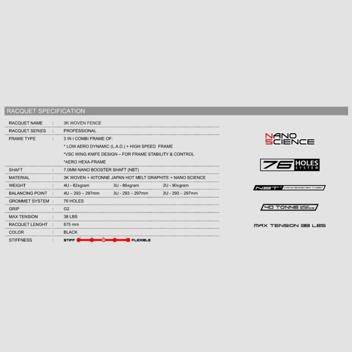 Raket Felet 3K Woven Fence