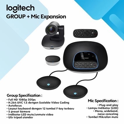 Logitech Group Video Conference Budling Mic Garansi Resmi Original