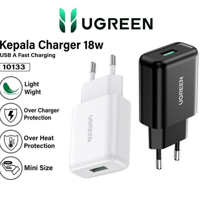 Ugreen Kepala Charger Iphone Android Usb A 18W Qc 3.0 Fast Charging